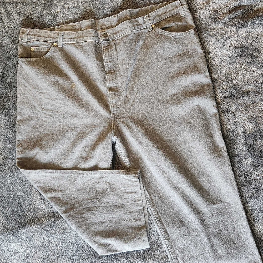 Vintage Levi's Made USA Jeans W54 L32 Gray Baggy Relaxed 100% Cotton Big Tall